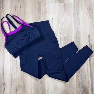 Fabletics SkulptKnit High Waisted Leggings + Poppy Seamless Sports Bra